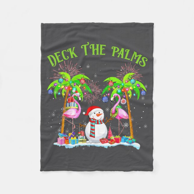 Couverture Polaire Deck The Palms Flamingo Trocal Christmas Lights Pa (Devant)