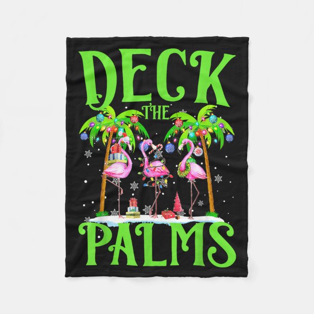 Couverture Polaire Deck The Palms Flamingo Trocal Christmas Lights Pa (Devant)