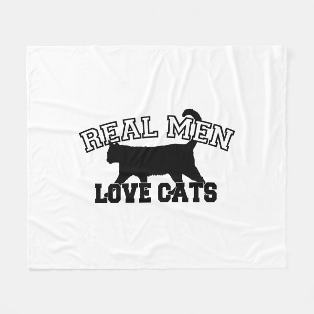 Couverture Polaire Déclaration des chats d'amour pour les vrais homme (Devant (Horizontal))
