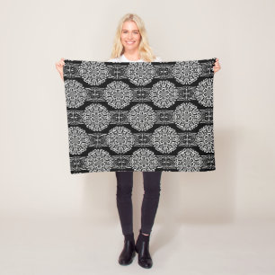 Couverture Polaire Décor abstrait sans charme noir moderne avec