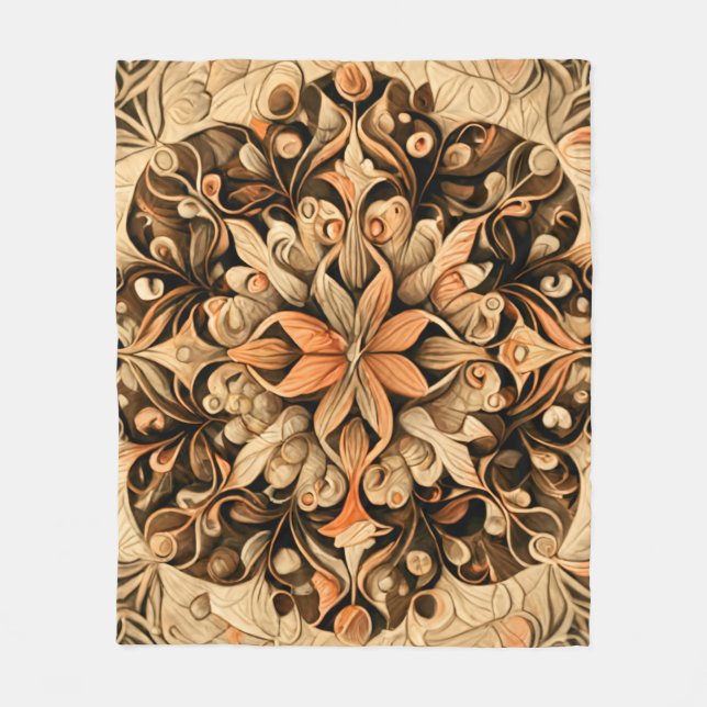 Couverture Polaire Décor Brown orange beige Arrière - plan esthétique (Devant)