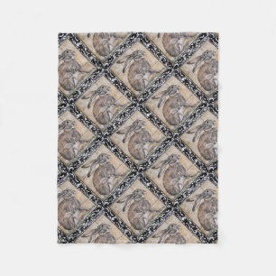 Couverture Polaire Décor de la maison en lièvre noir lièvre rayé