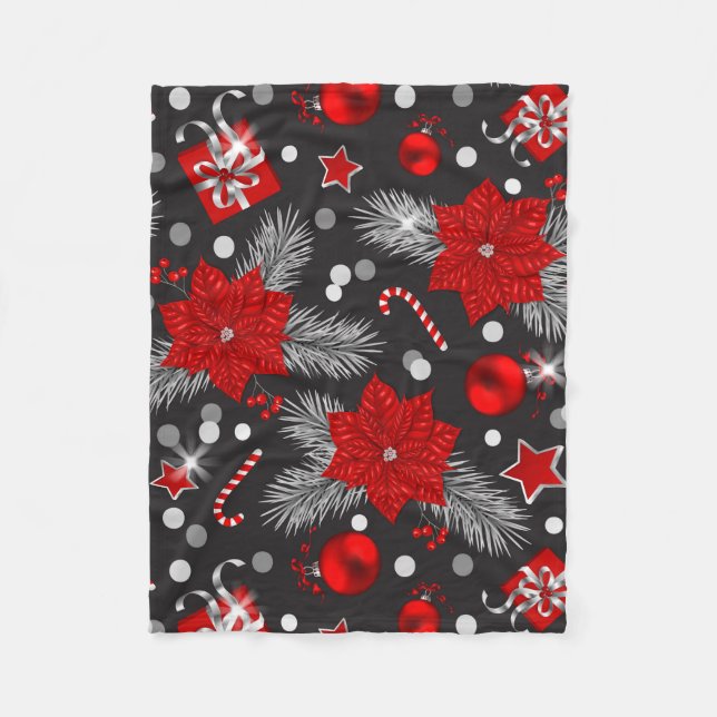 Couverture Polaire Décor de Noël Design motif (Devant)