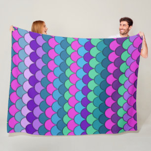 Couverture Polaire Décor de Sirène Multicolore Coloré