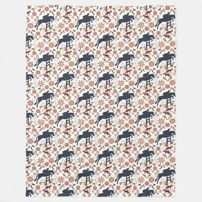 Couverture Polaire Décor équestre Cheval et Rider Fleece Blanket (Devant)