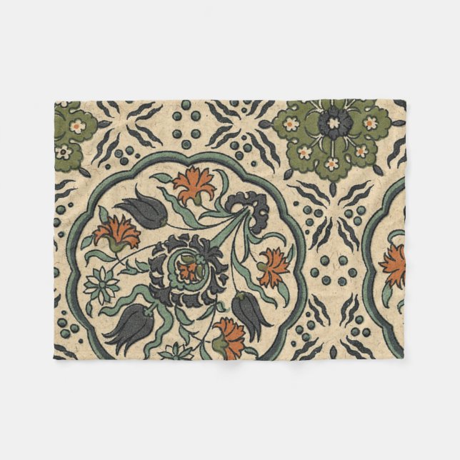 Couverture Polaire Décor Floral Perse Carrelage (Devant (Horizontal))