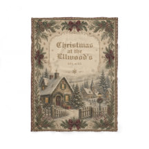 Décor personnalisé de Noël vintage avec nom de fam