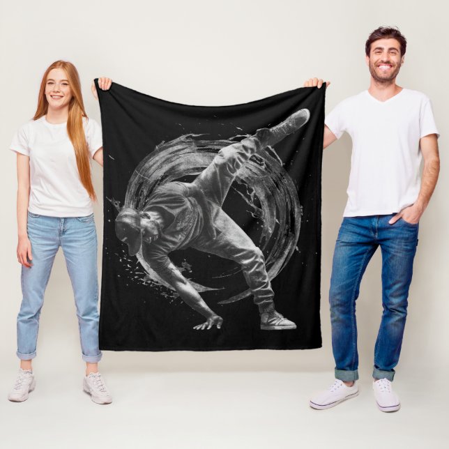 Couverture Polaire Décor Style urbain Monochrome Motion Art (En situation)