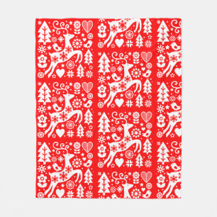 Couverture Polaire Décor traditionnel nordique de Noël