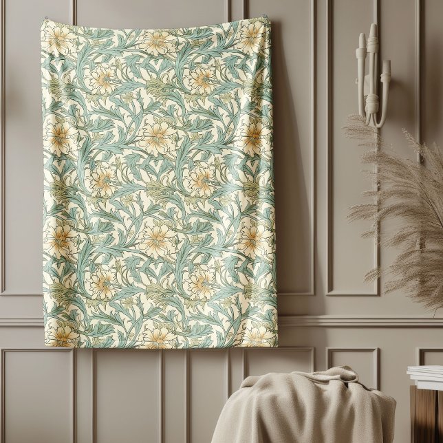 Couverture Polaire Décorations pastel Morris inspirées de la nature (Ornate Nature-Inspired Morris Style pastel colors Fleece Blanket)