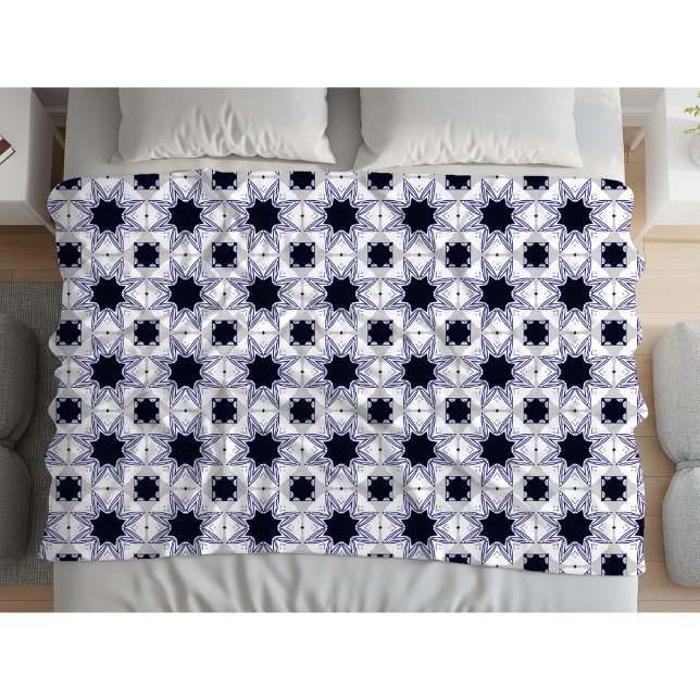 Couverture Polaire Decorative geometric patterned baby blue star (Créateur téléchargé)
