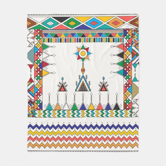 Couverture Polaire Decorative geometric repeating pattern inspired by (Devant)