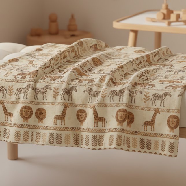 Couverture Polaire Decorative Tribal Border Safari ID1243 (Créateur téléchargé)