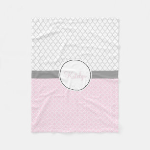 Couverture Polaire Décoré d'un monogramme fait sur commande du gris