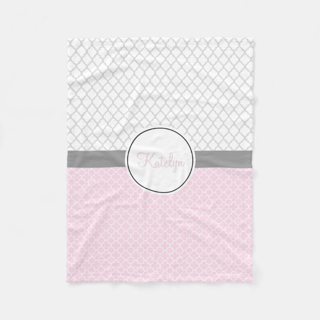 Couverture Polaire Décoré d'un monogramme fait sur commande du gris | (Devant)