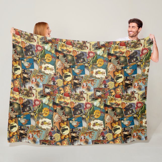Couverture Polaire Découpage Vintage traditionnel Halloween (En situation)