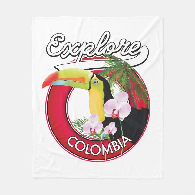 Couverture Polaire Découvrez le logo rétro Colombie (Devant)