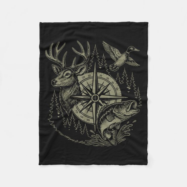 Couverture Polaire Deer Duck Fishing Hunting Solves Most Of My Proble (Devant)