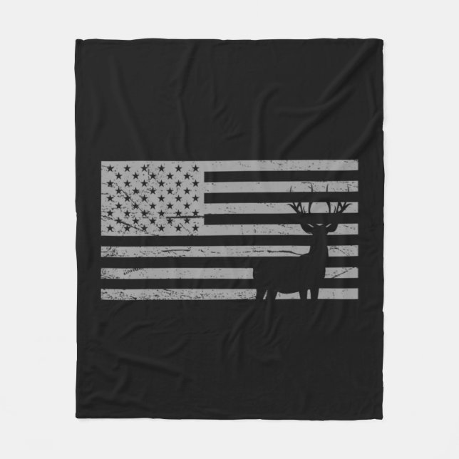 Couverture Polaire Deer Hunting And America Flag Hunting Lover (Devant)