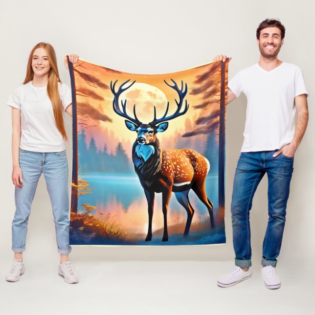 Couverture Polaire Deer Stance Lune (En situation)