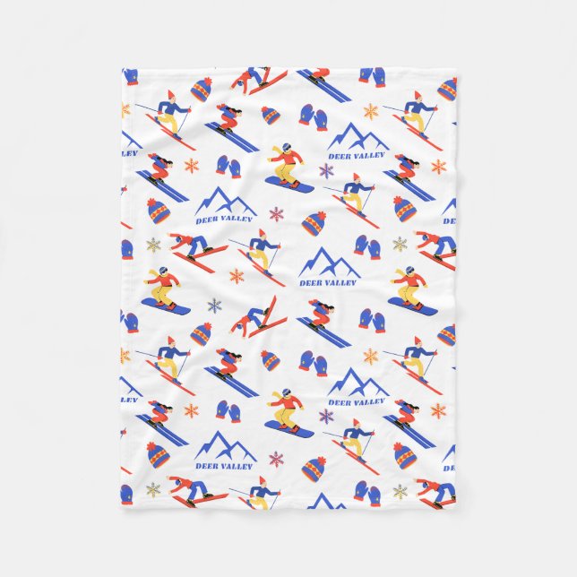 Couverture Polaire Deer Valley Utah Wasatch Ski Snowboard Motif (Devant)
