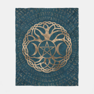 Couverture Polaire Déesse de la lune triple avec pentagramme