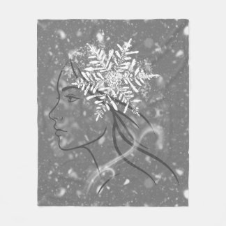 Couverture Polaire Déesse de l'Hiver – Art Saisonnière Féminin