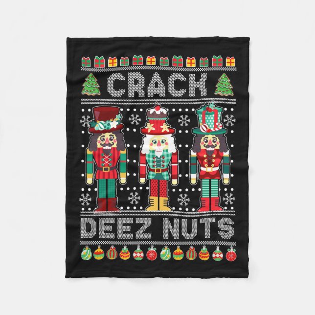 Couverture Polaire Deez Nuts Nutcracker Fun Vilain Noël (Devant)