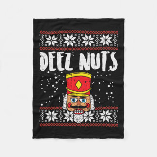 Couverture Polaire Deez Nuts Nutcracker Fun Vilain Noël Mème Cadeau