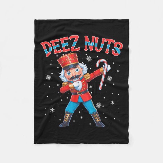 Couverture Polaire Deez Nuts Nutcracker Nut Drôle Noël Noël Hommes (Devant)
