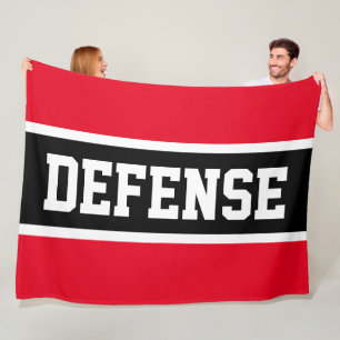 Couverture Polaire DÉFENSE Gras Sportif Rouge Lumineux Blanc Noir Gri