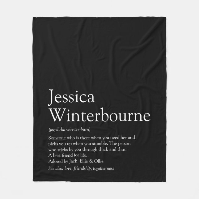 Couverture Polaire Définition BFF Noir et Blanc Personnalisé (Devant)