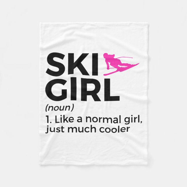 Couverture Polaire Définition de fille de ski drôle ski  (Devant)