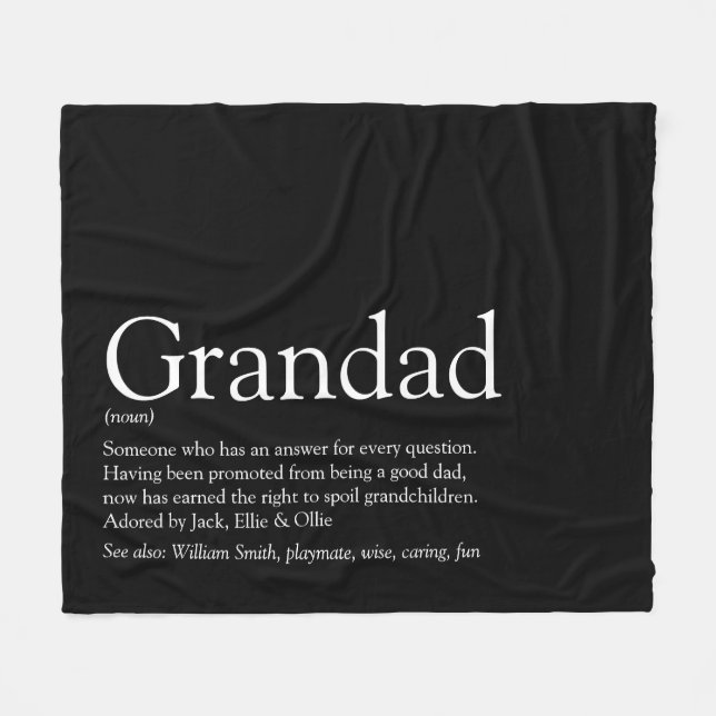 Couverture Polaire Définition de Grand-père Grand-papa Papi (Devant (Horizontal))
