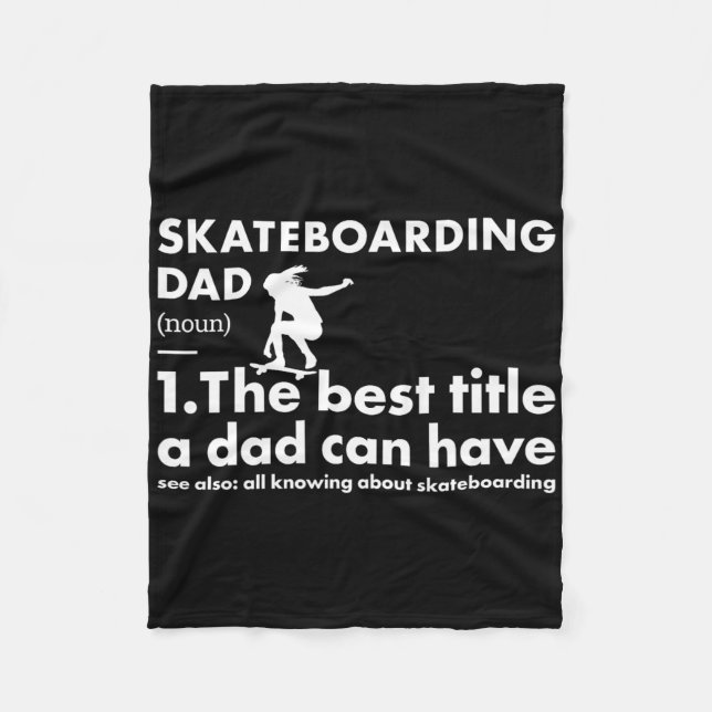 Couverture Polaire Définition de papa sportif Skateboard  (Devant)