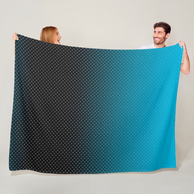 Couverture Polaire dégradé bleu avec petits pois (En situation)