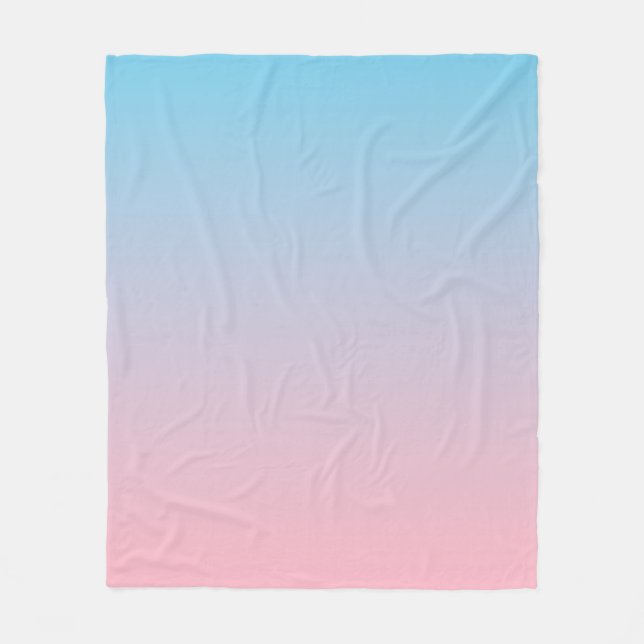 Couverture Polaire Dégradé bleu et rose (Devant)