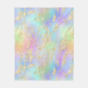 Couverture Polaire Dégradé de arc-en-ciel moderne et motif de marbre