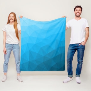 Couverture Polaire Dégradé de cyan bleu motif de maille géométrique T