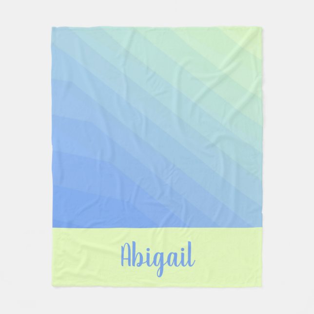 Couverture Polaire Dégradé ombré jaune bleu vert personnalisé  (Devant)