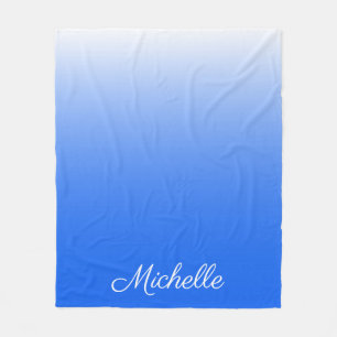 Couverture Polaire dégradé personnalisé ombre électrique bleu