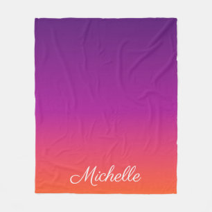 Couverture Polaire dégradé violet, rose et orange foncé