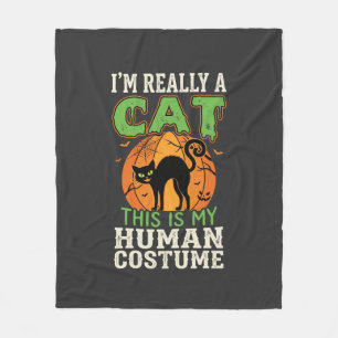 Couverture Polaire Déguisement Humain Chat Halloween Création Drôle
