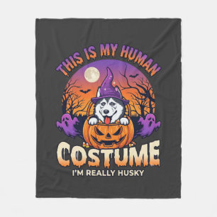 Couverture Polaire Déguisement Humain Husky Citrouille Halloween Fant