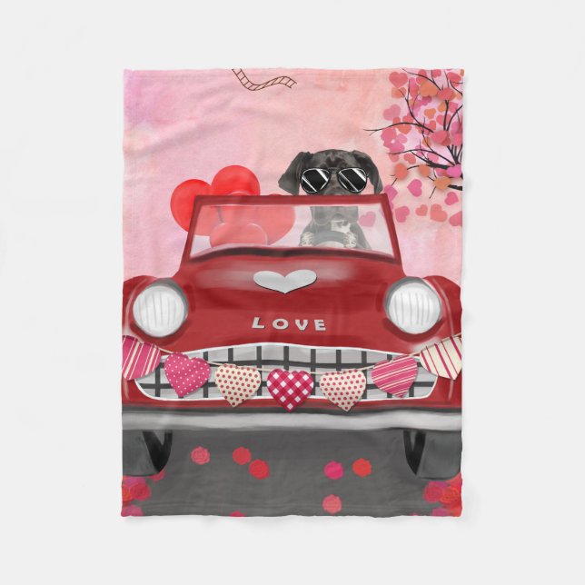 Couverture Polaire Délice de la Saint-Valentin pour Grand Danois (Devant)