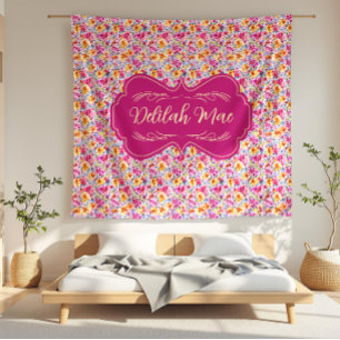 Couverture Polaire Delilah Mae Dainty Floral minuscule rose et jaune