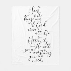Couverture Polaire Demandez au Royaume Matthieu 6:33 Bible Verse