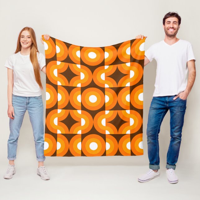 Couverture Polaire Demi-cercles Abstraits Mod Op Fusion Art Motif (En situation)