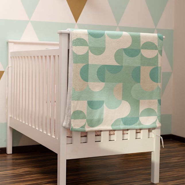 Couverture Polaire Demi-cercles Abstraits Mod Op Fusion Art Motif Fl (Créateur téléchargé)