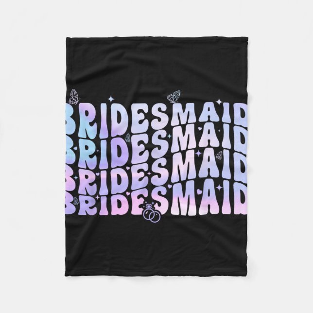 Couverture Polaire Demoiselle d'honneur Mariée Je fais Équipe Groovy  (Devant)